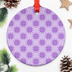 Purple Pattern Seamless Texture Mandala Round Ornament (two Sides)