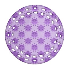 Purple Pattern Seamless Texture Mandala Ornament (round Filigree)