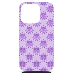 Purple Pattern Seamless Texture Mandala Iphone 14 Pro Black Uv Print Case by Bedest