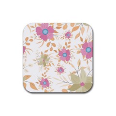 Flowers Blossom Spring Garden Rubber Coaster (square) by Bedest