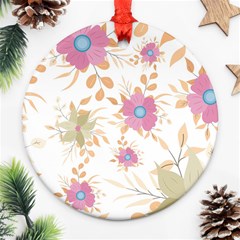 Flowers Blossom Spring Garden Round Ornament (two Sides)