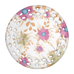 Flowers Blossom Spring Garden Ornament (round Filigree)