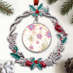 Flowers Blossom Spring Garden Metal X mas Wreath Holly Leaf Ornament