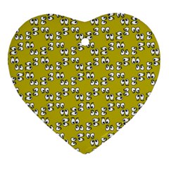 Eyes Pattern Heart Ornament (two Sides)