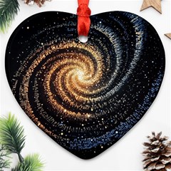 Galaxy Background Star Ornament (heart)