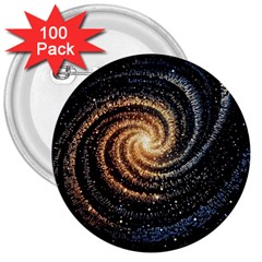 Galaxy Background Star 3  Buttons (100 Pack)  by Bedest