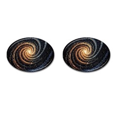 Galaxy Background Star Cufflinks (oval) by Bedest