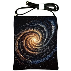 Galaxy Background Star Shoulder Sling Bag by Bedest