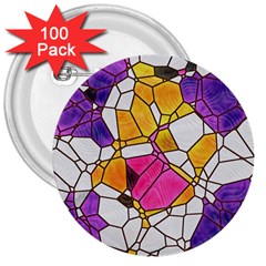 Architecture Glass Abstract Pattern 3  Buttons (100 pack) 