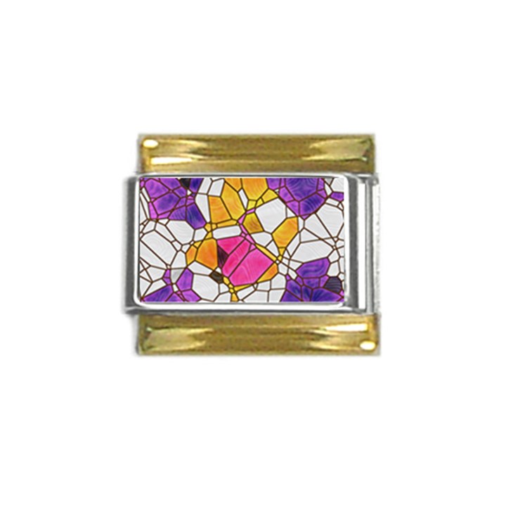 Architecture Glass Abstract Pattern Gold Trim Italian Charm (9mm)