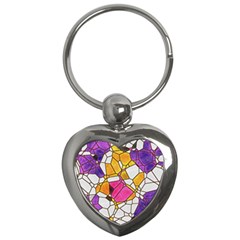 Architecture Glass Abstract Pattern Key Chain (Heart)