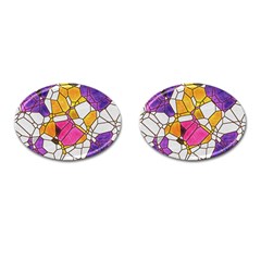 Architecture Glass Abstract Pattern Cufflinks (Oval)