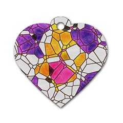 Architecture Glass Abstract Pattern Dog Tag Heart (Two Sides)