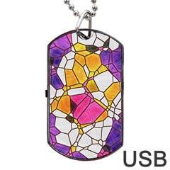 Architecture Glass Abstract Pattern Dog Tag Usb Flash (one Side) by Bedest