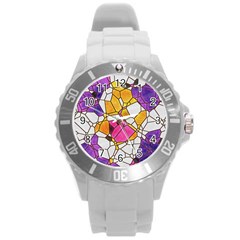 Architecture Glass Abstract Pattern Round Plastic Sport Watch (L)