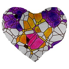 Architecture Glass Abstract Pattern Large 19  Premium Heart Shape Cushions