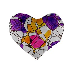 Architecture Glass Abstract Pattern Standard 16  Premium Flano Heart Shape Cushions