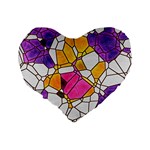 Architecture Glass Abstract Pattern Standard 16  Premium Flano Heart Shape Cushions Back