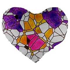 Architecture Glass Abstract Pattern Large 19  Premium Flano Heart Shape Cushions