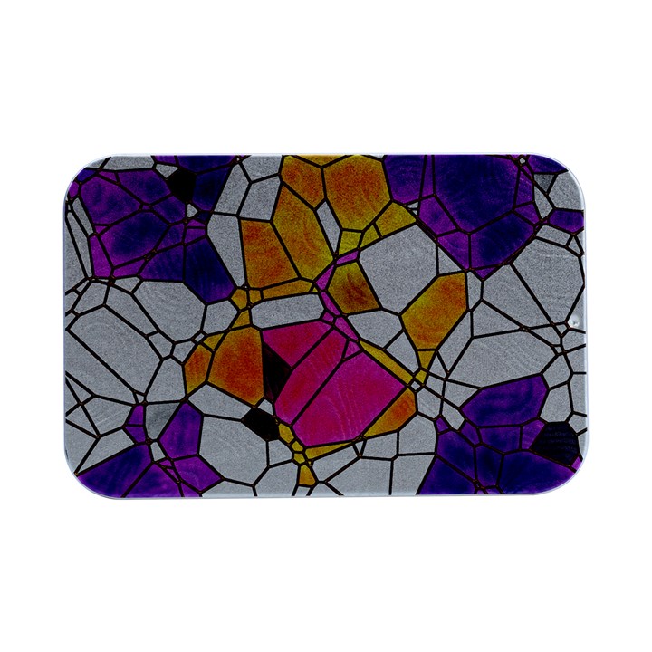 Architecture Glass Abstract Pattern Open Lid Metal Box (Silver)  