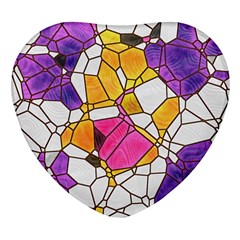 Architecture Glass Abstract Pattern Heart Glass Fridge Magnet (4 pack)