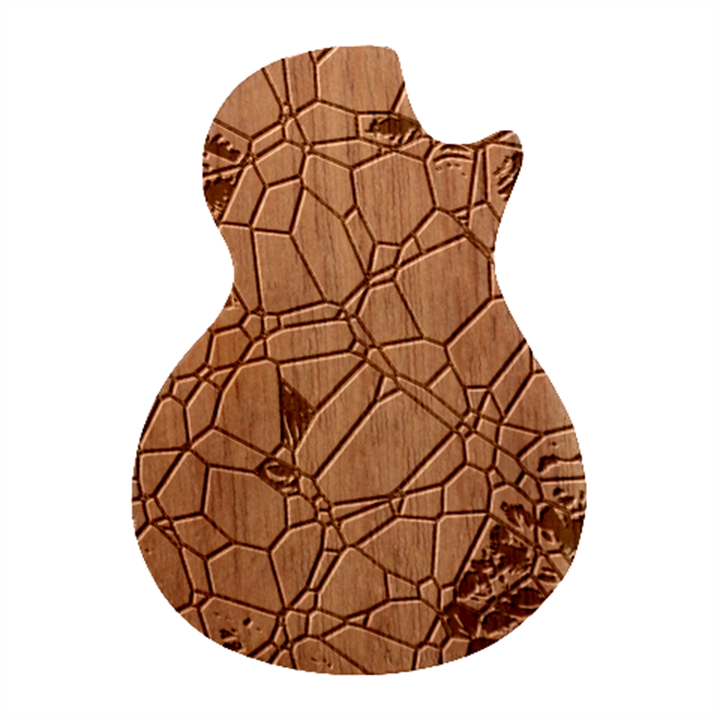 Architecture Glass Abstract Pattern Guitar Shape Wood Guitar Pick Holder Case And Picks Set