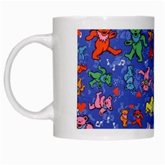 Grateful Dead Dancing Bears Pattern White Mug