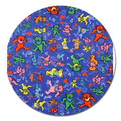 Grateful Dead Dancing Bears Pattern Magnet 5  (round)