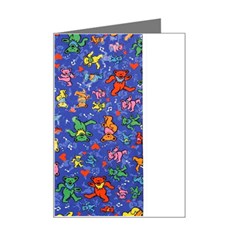 Grateful Dead Dancing Bears Pattern Mini Greeting Card by Salmanaz77