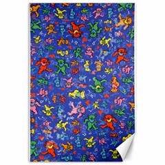 Grateful Dead Dancing Bears Pattern Canvas 24  X 36 