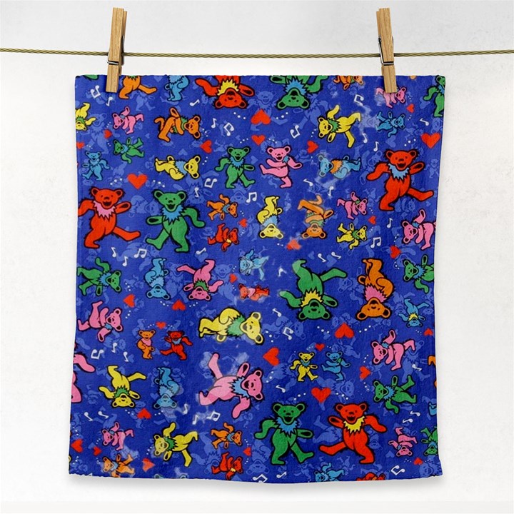 Grateful Dead Dancing Bears Pattern Face Towel