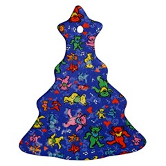 Grateful Dead Dancing Bears Pattern Christmas Tree Ornament (two Sides) by Salmanaz77