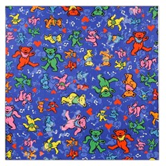 Grateful Dead Dancing Bears Pattern Square Satin Scarf (36  X 36 )