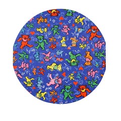 Grateful Dead Dancing Bears Pattern Mini Round Pill Box by Salmanaz77