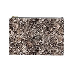 Earth Tones Fall Abstract Textured Print Cosmetic Bag (large) by dflcprintsclothing