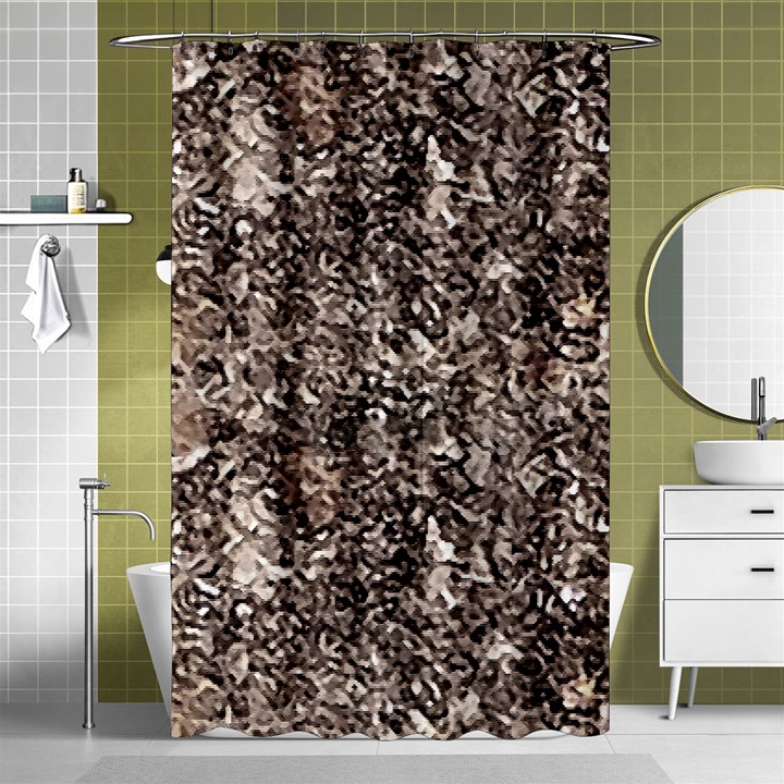 Earth Tones Fall Abstract Textured Print Shower Curtain 48  x 72  (Small) 