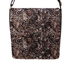 Earth Tones Fall Abstract Textured Print Flap Closure Messenger Bag (l) by dflcprintsclothing