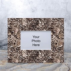 Earth Tones Fall Abstract Textured Print White Tabletop Photo Frame 4 x6  by dflcprintsclothing