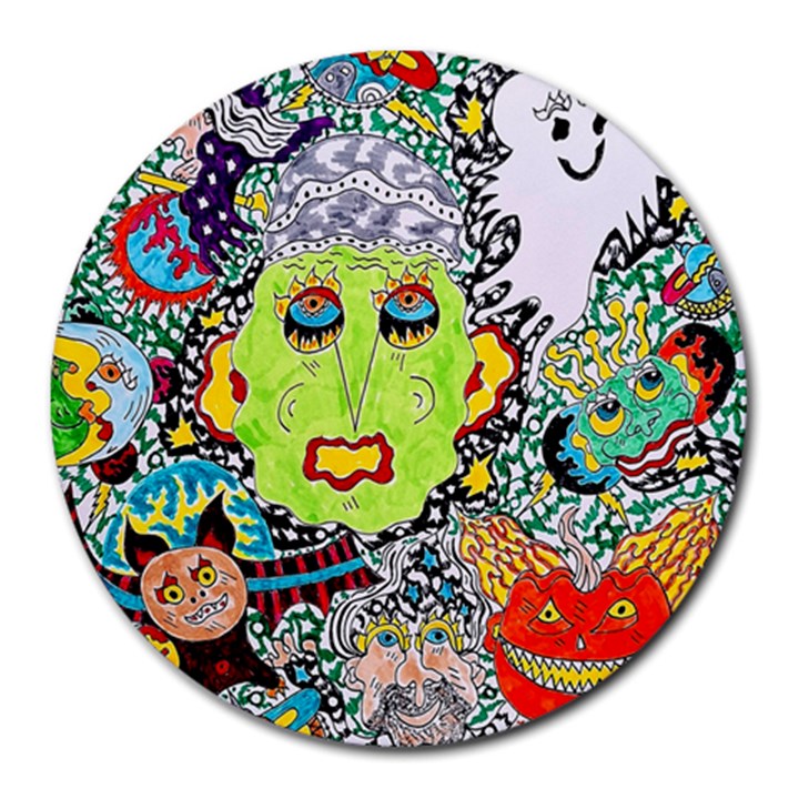 Supersonic Monster Mash Round Mousepad