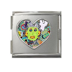 Supersonic Monster Mash Mega Link Heart Italian Charm (18mm) by chellerayartisans