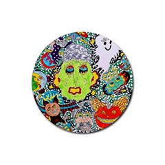 Supersonic Monster Mash Rubber Coaster (round) by chellerayartisans