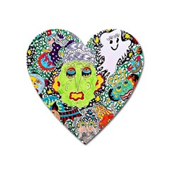 Supersonic Monster Mash Heart Magnet by chellerayartisans