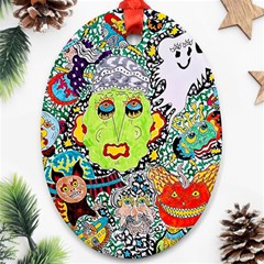 Supersonic Monster Mash Oval Ornament (two Sides)