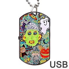 Supersonic Monster Mash Dog Tag Usb Flash (two Sides) by chellerayartisans