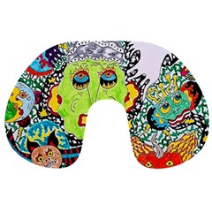 Supersonic Monster Mash Travel Neck Pillow by chellerayartisans