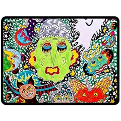 Supersonic Monster Mash Two Sides Fleece Blanket (large) by chellerayartisans