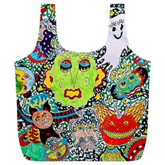 Supersonic Monster Mash Full Print Recycle Bag (xl) by chellerayartisans