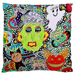 Supersonic Monster Mash Large Premium Plush Fleece Cushion Case (one Side) by chellerayartisans