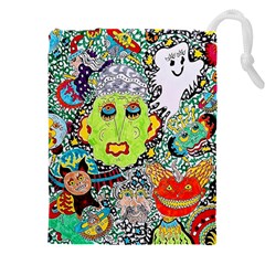 Supersonic Monster Mash Drawstring Pouch (5xl) by chellerayartisans