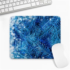 Blue Christmas Tree Branch Texture, Winter Texture, Tree Texture, Tree Branches Large Mousepad by kyorashop23